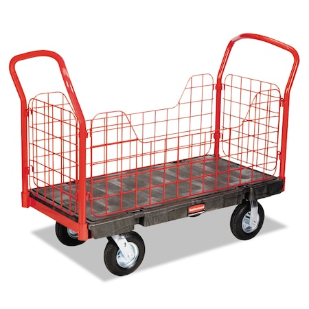 Rubbermaid Commercial Side-Panel Platform Truck, 2,000 lb Capacity, 24.25 x 56 x 41.25, Black FG448600BLA